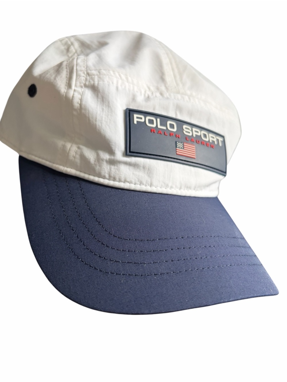 Polo Sport Ralph Lauren Vintage Style White & Navy Adjustable Cap Hat